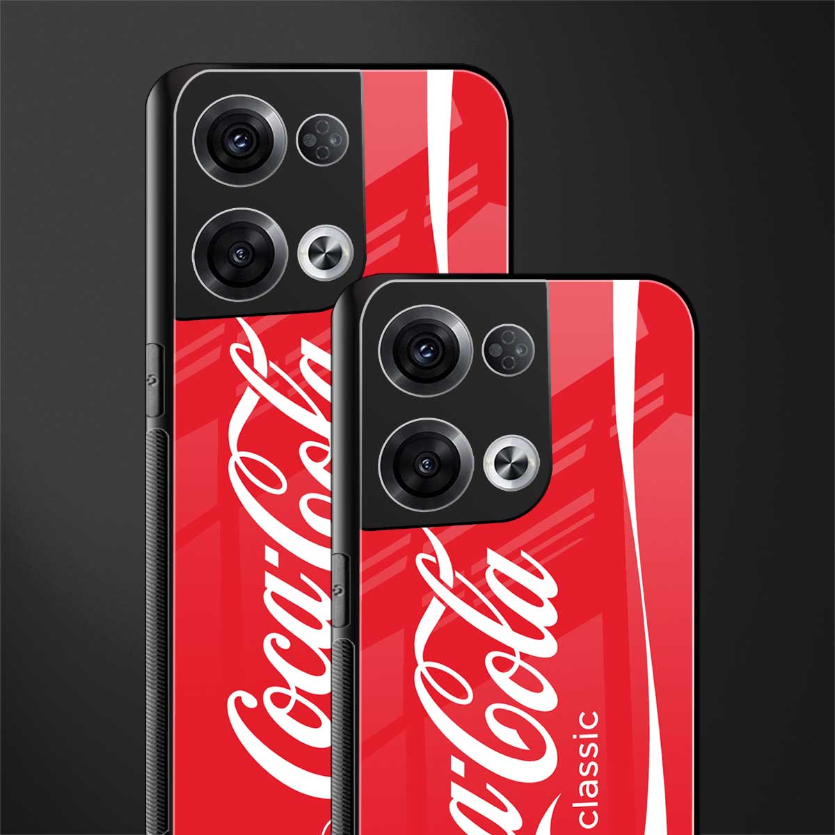 coca cola classic back phone cover | glass case for oppo reno 8