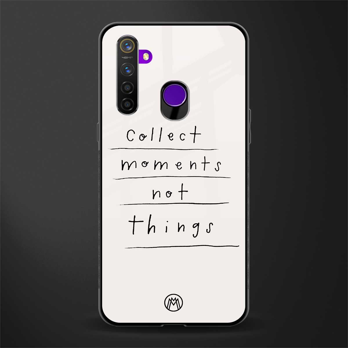 collect moments not things glass case for realme 5i image