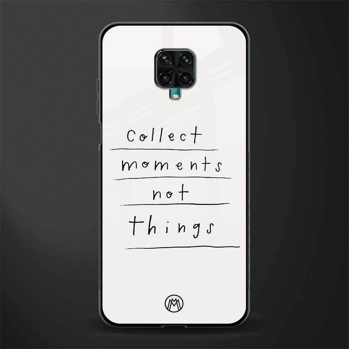 collect moments not things glass case for redmi note 9 pro max image