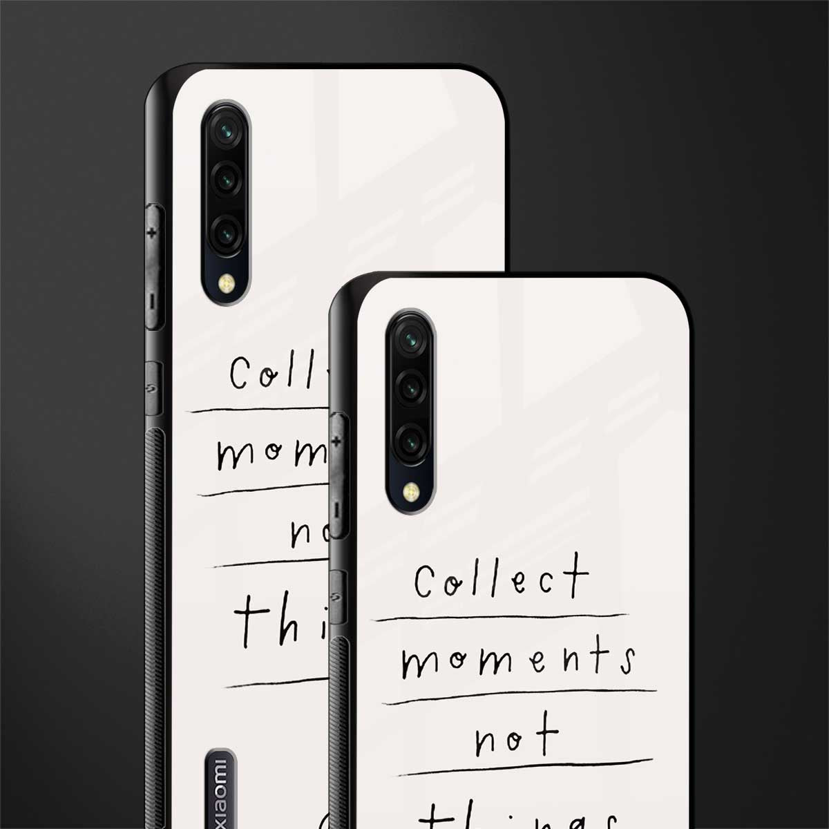 collect moments not things glass case for mi a3 redmi a3 image-2