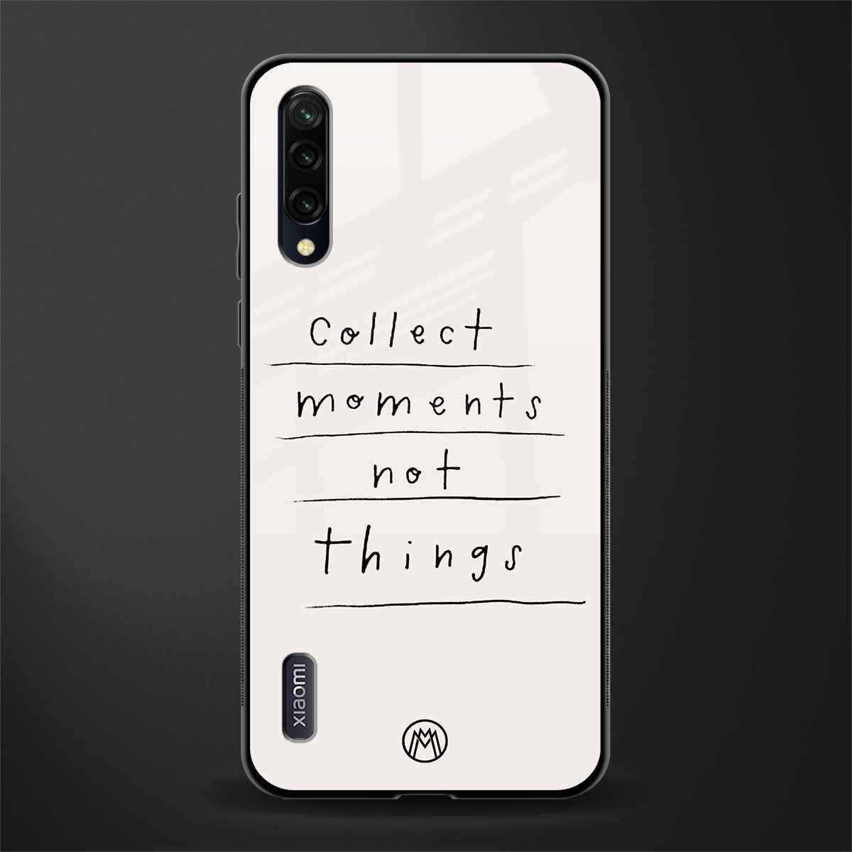 collect moments not things glass case for mi a3 redmi a3 image