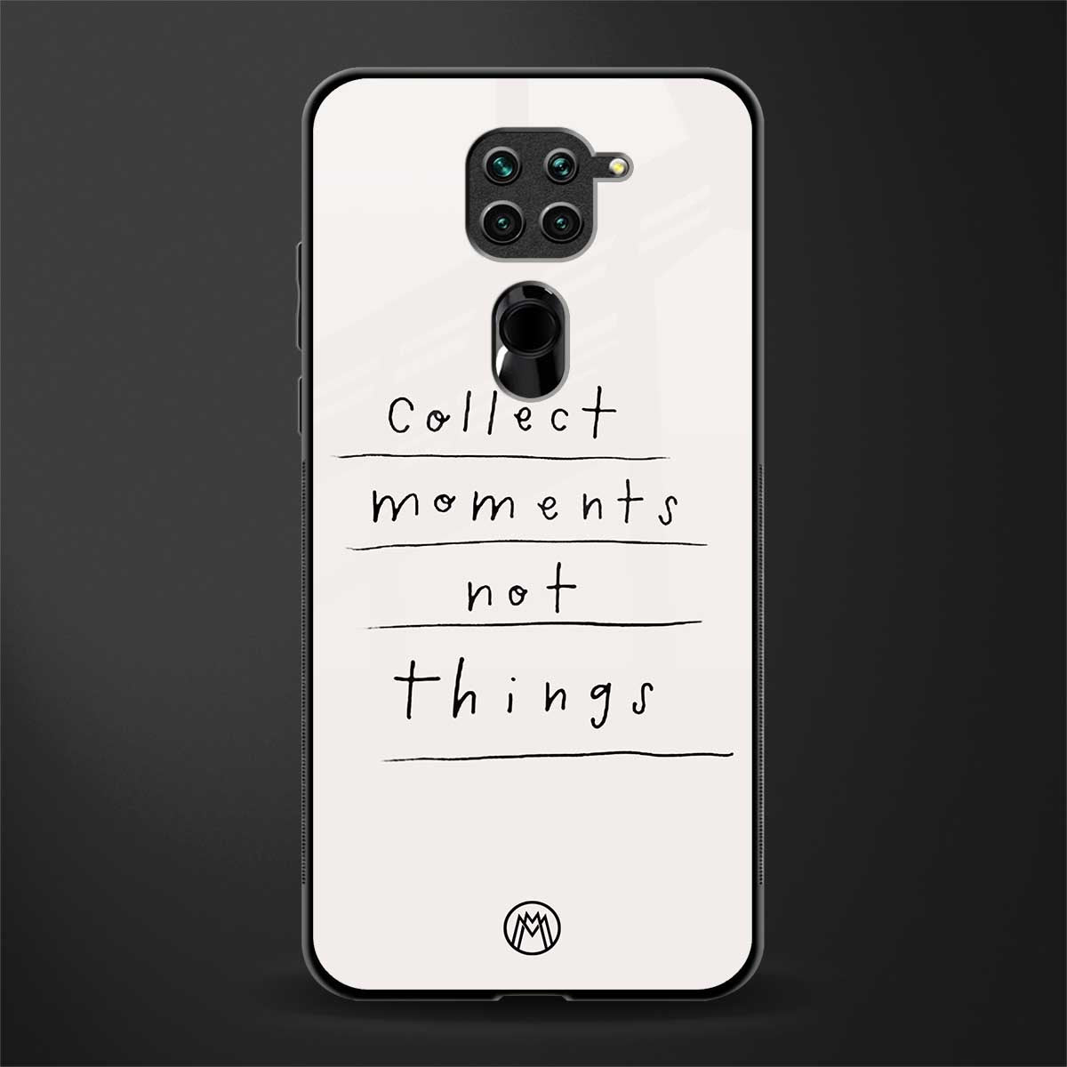 collect moments not things glass case for redmi note 9 image