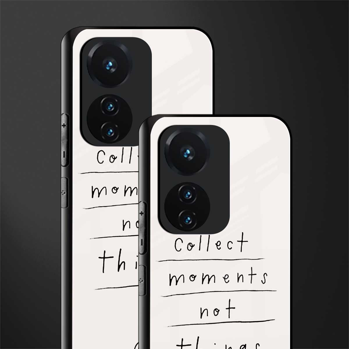 collect moments not things back phone cover | glass case for vivo t1 44w 4g