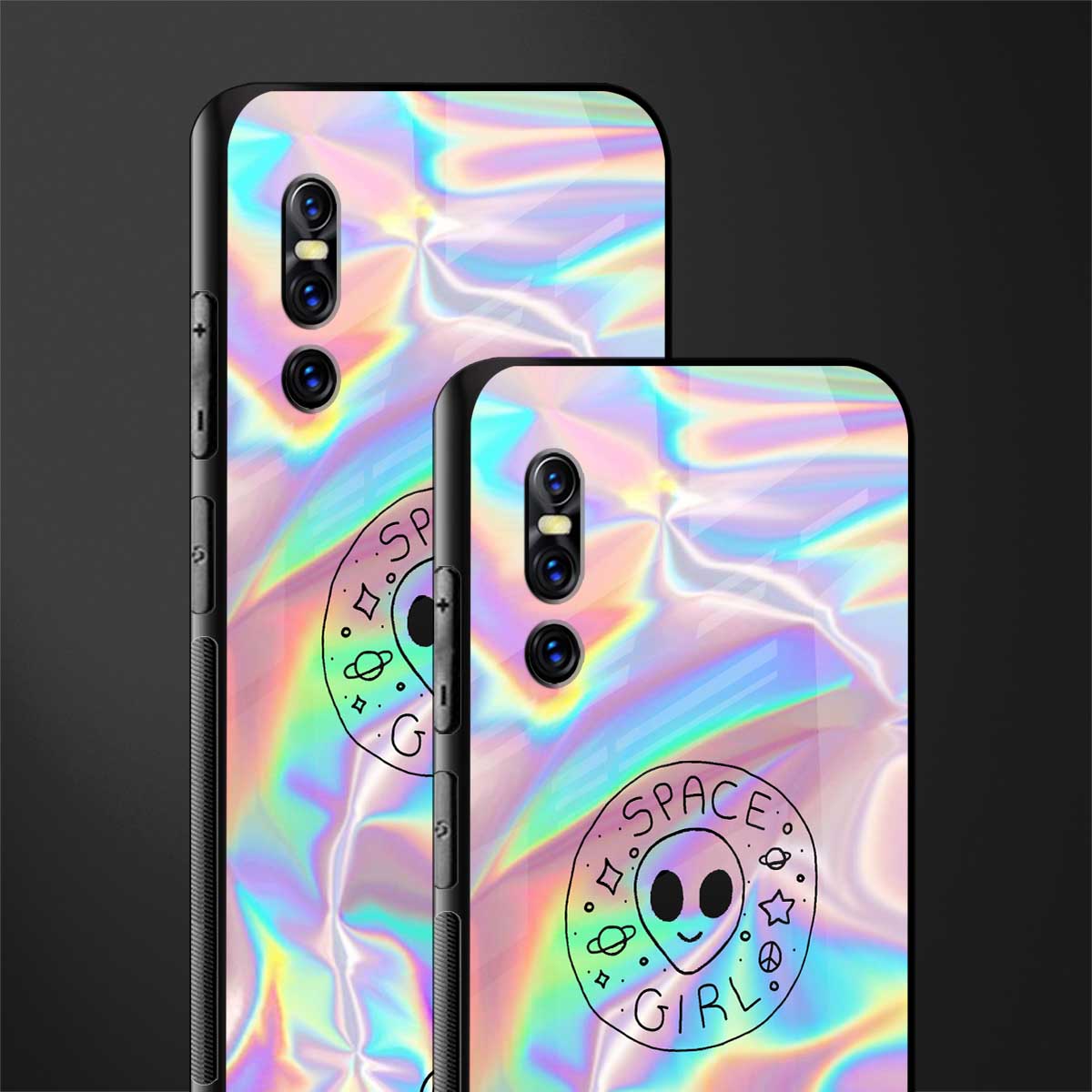 colorful alien glass case for vivo v15 pro image-2