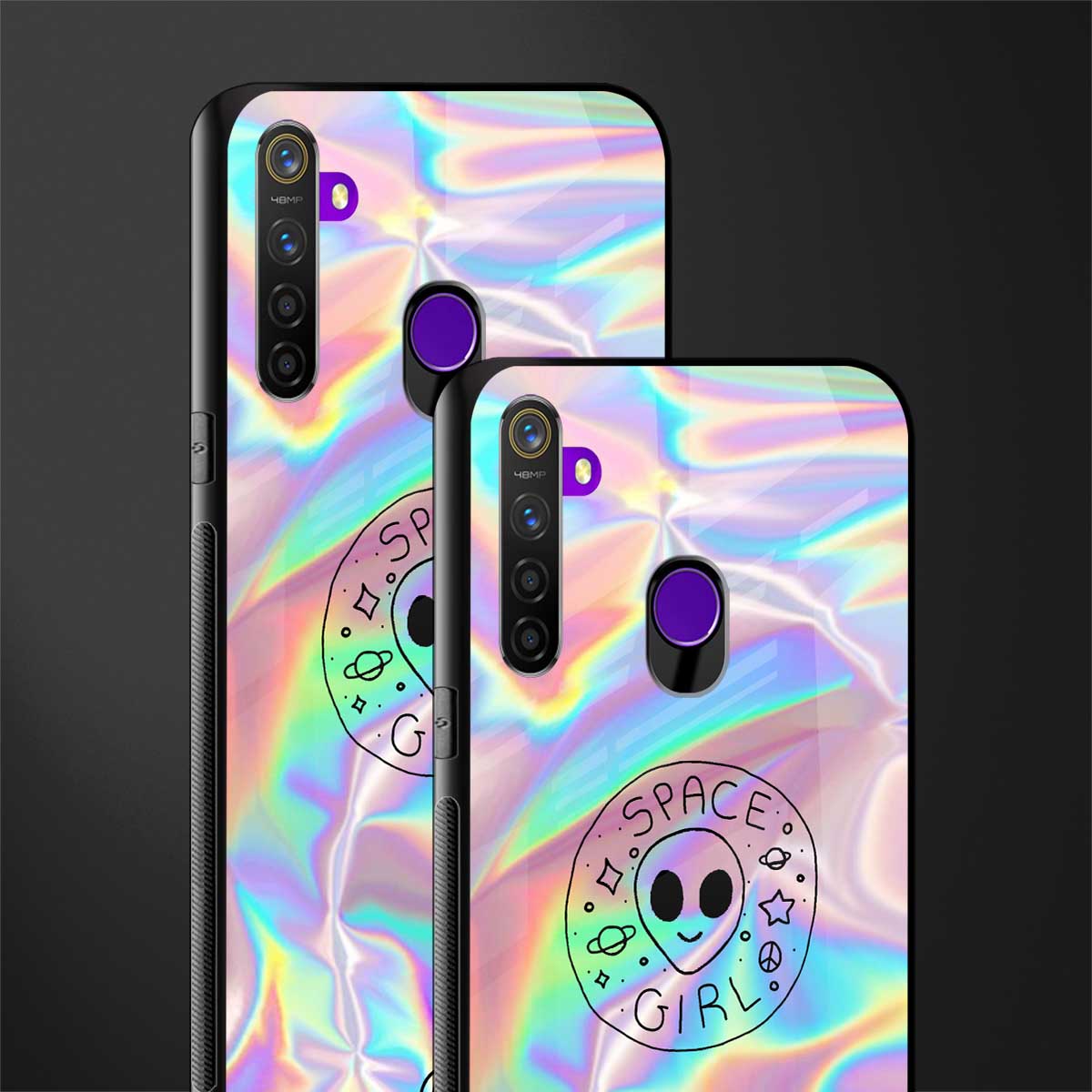 colorful alien glass case for realme 5s image-2
