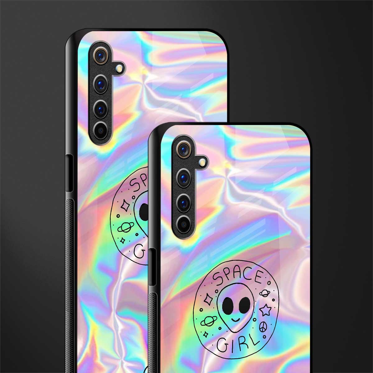 colorful alien glass case for realme 6i image-2