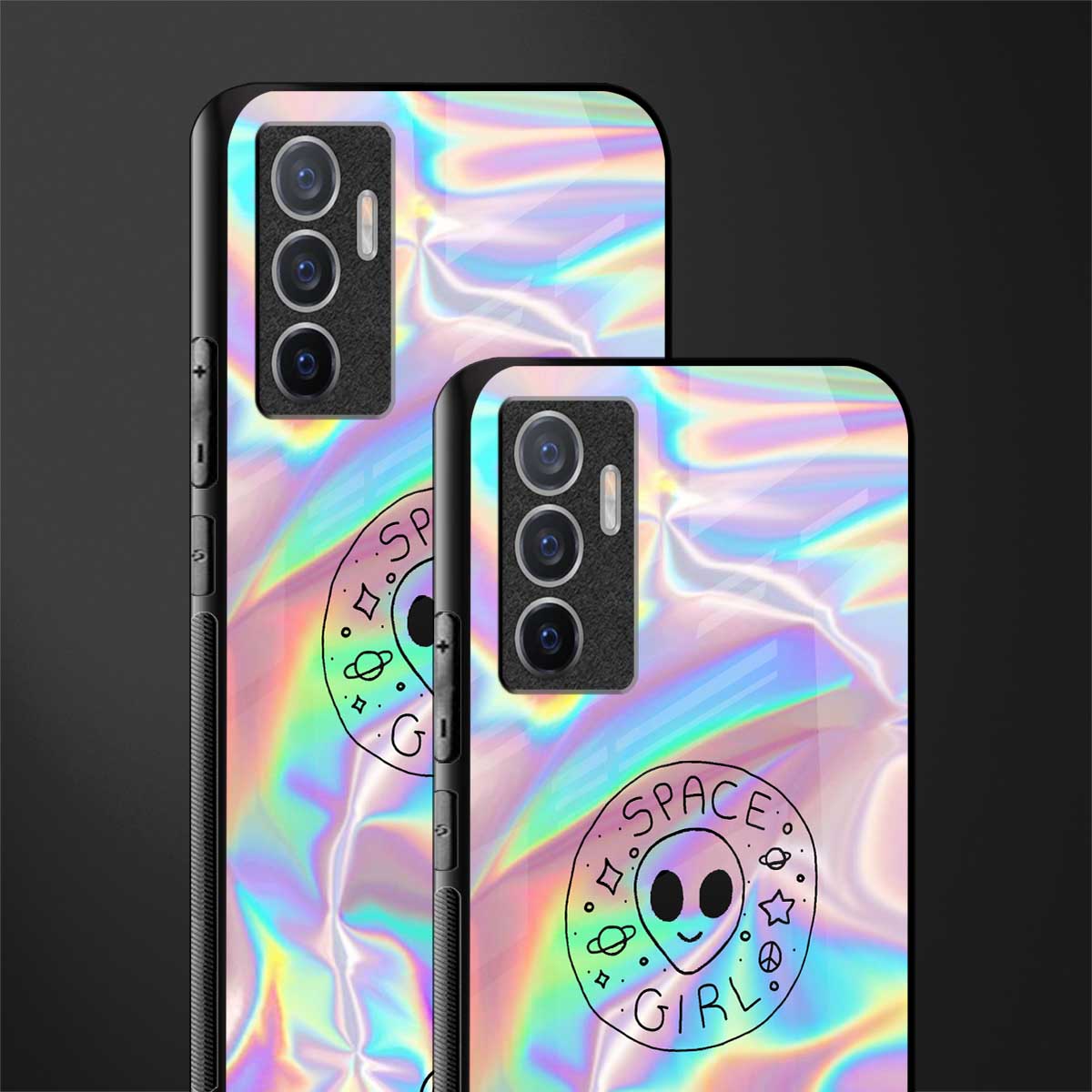 colorful alien glass case for vivo v23e image-2