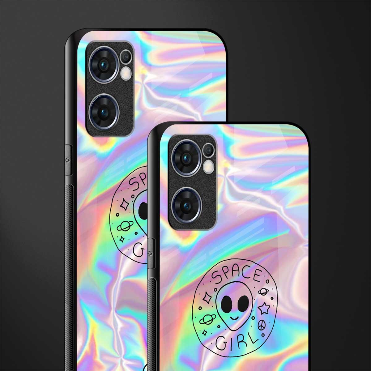 colorful alien glass case for oppo reno7 5g image-2