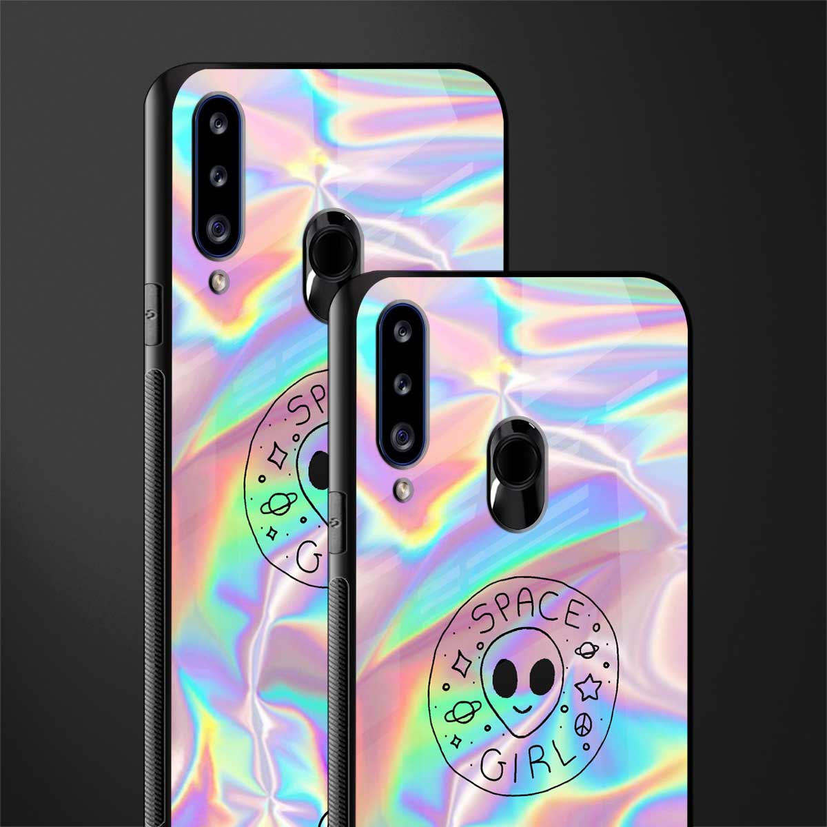 colorful alien glass case for samsung galaxy a20s image-2