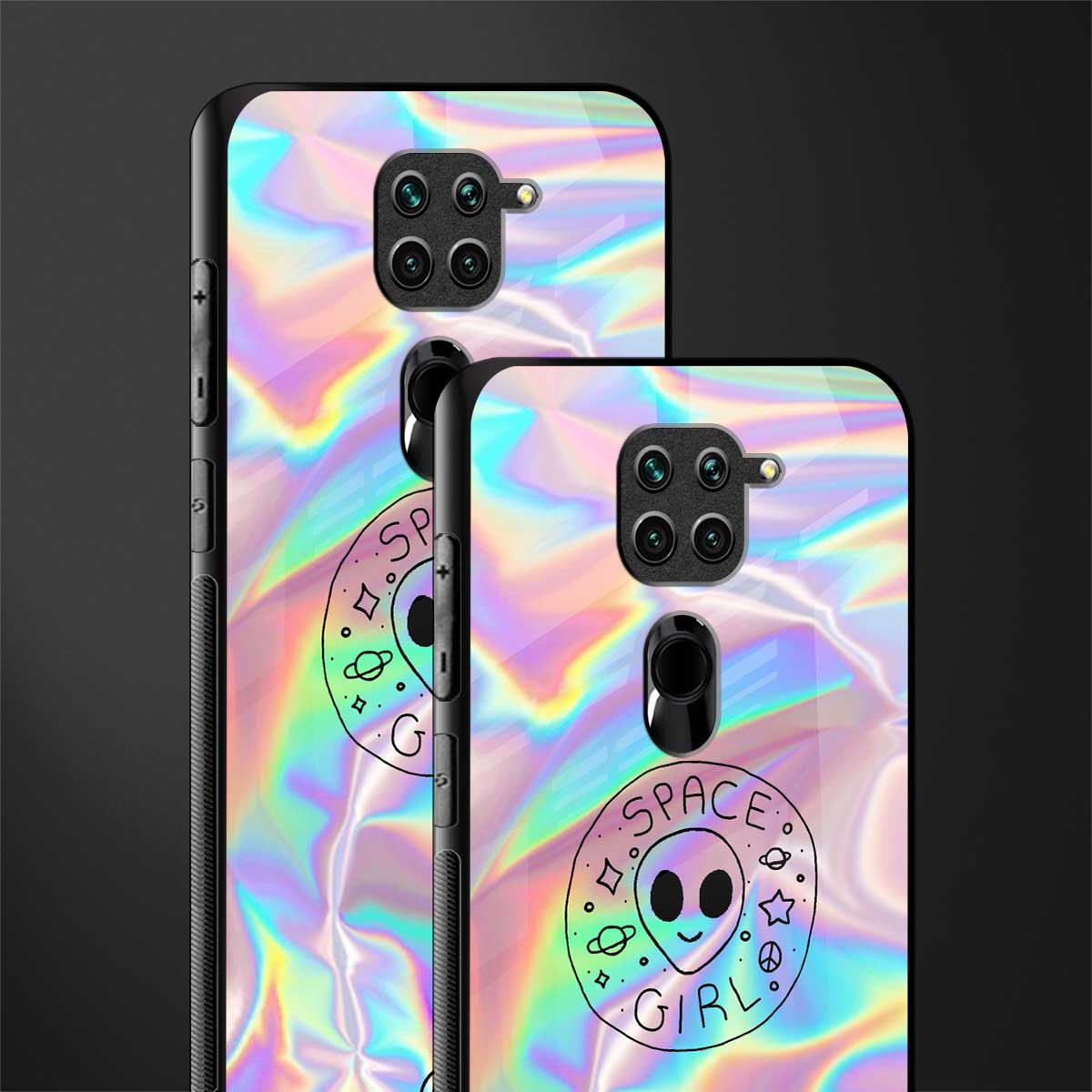 colorful alien glass case for redmi note 9 image-2