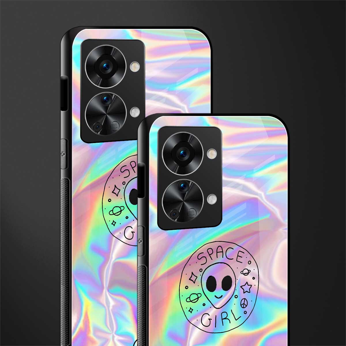 colorful alien glass case for phone case | glass case for oneplus nord 2t 5g