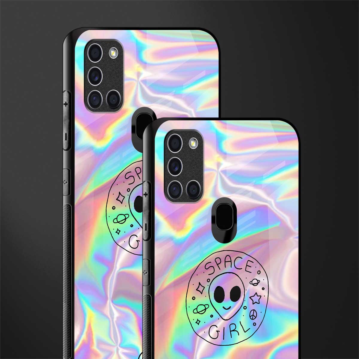 colorful alien glass case for samsung galaxy a21s image-2