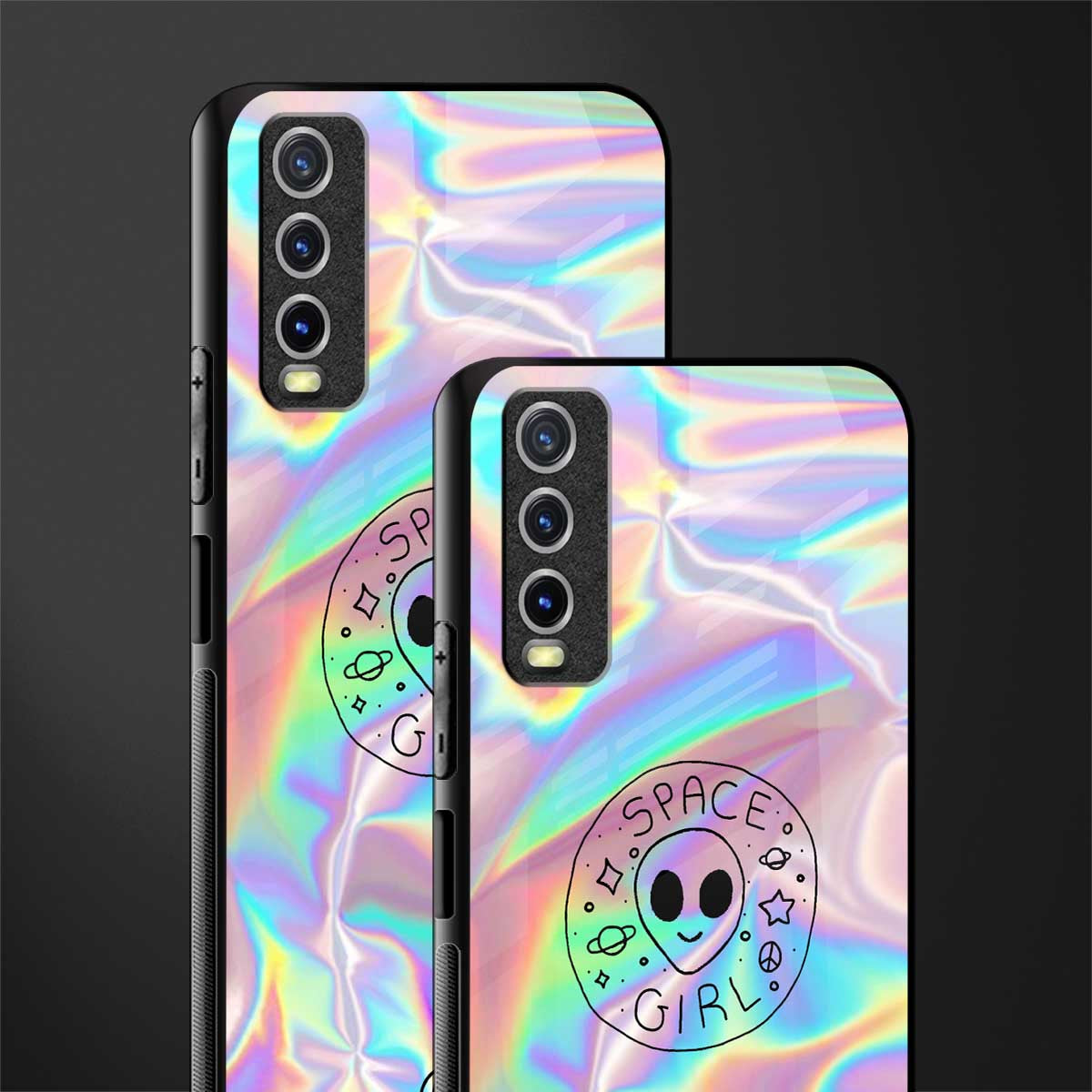 colorful alien glass case for vivo y12s image-2