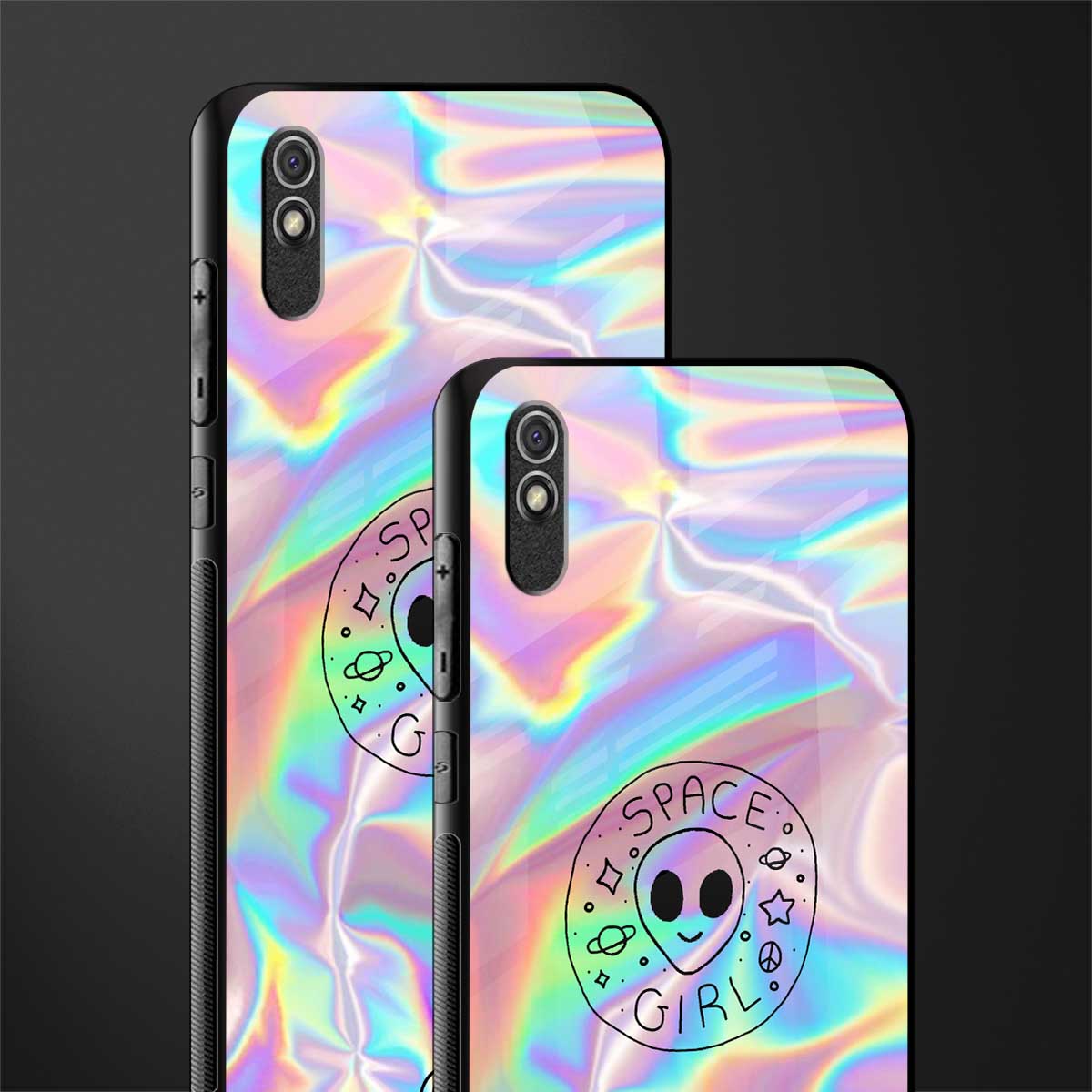 colorful alien glass case for redmi 9a image-2