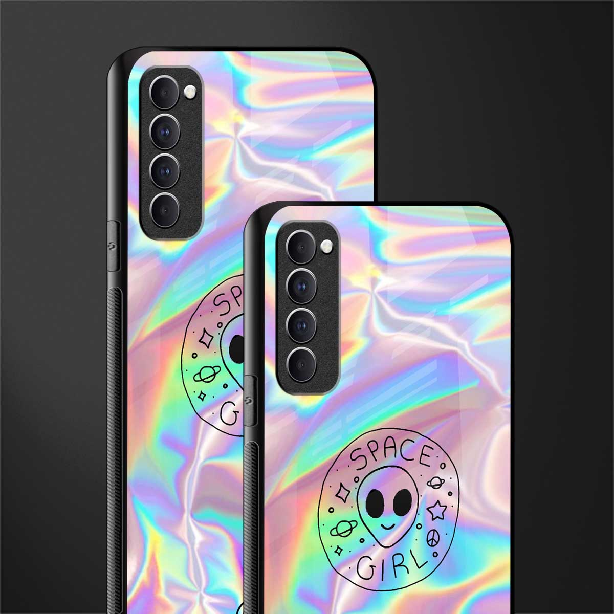colorful alien glass case for oppo reno 4 pro image-2