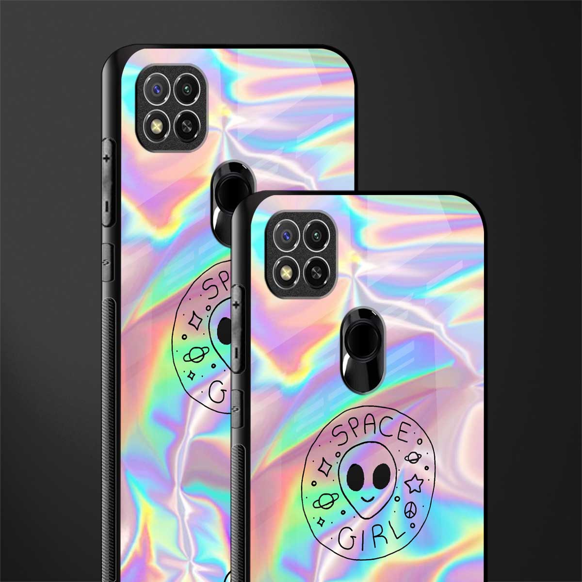 colorful alien glass case for redmi 9 image-2