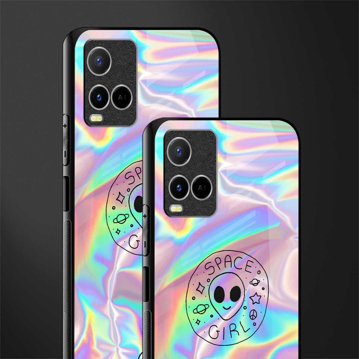 colorful alien glass case for vivo y33s vivo y33t image-2