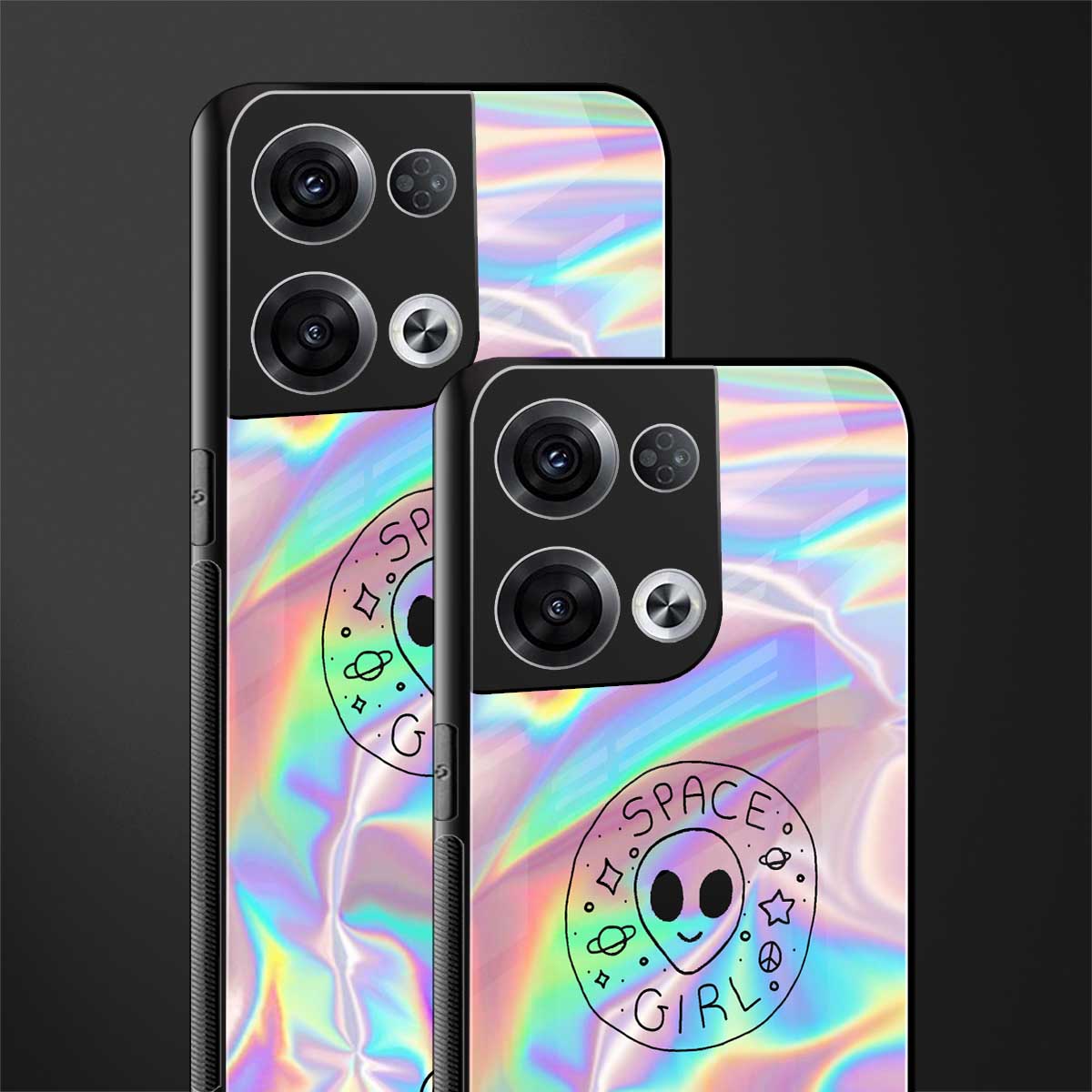 colorful alien back phone cover | glass case for oppo reno 8