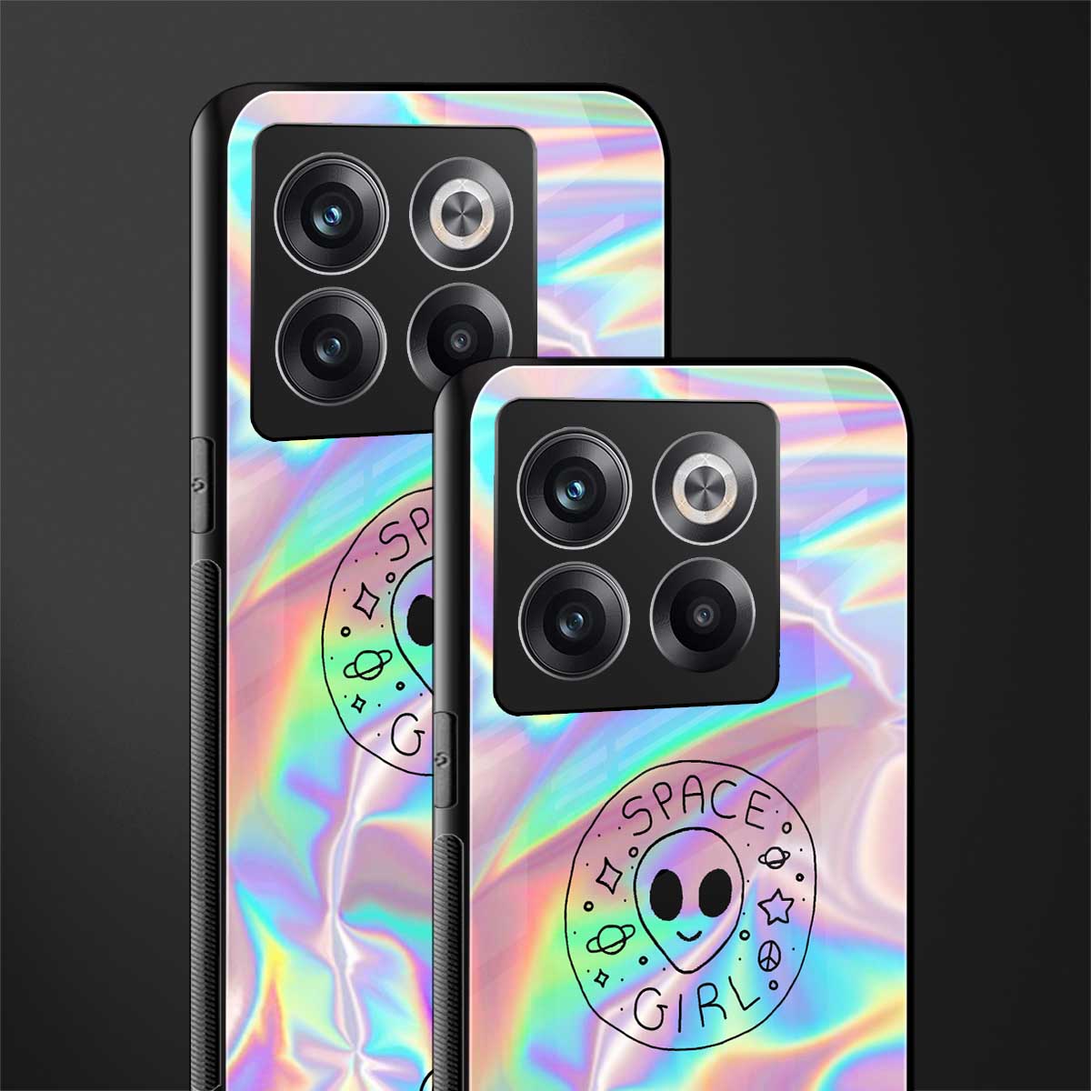 colorful alien back phone cover | glass case for oneplus 10t