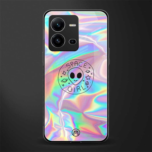 colorful alien back phone cover | glass case for vivo v25-5g