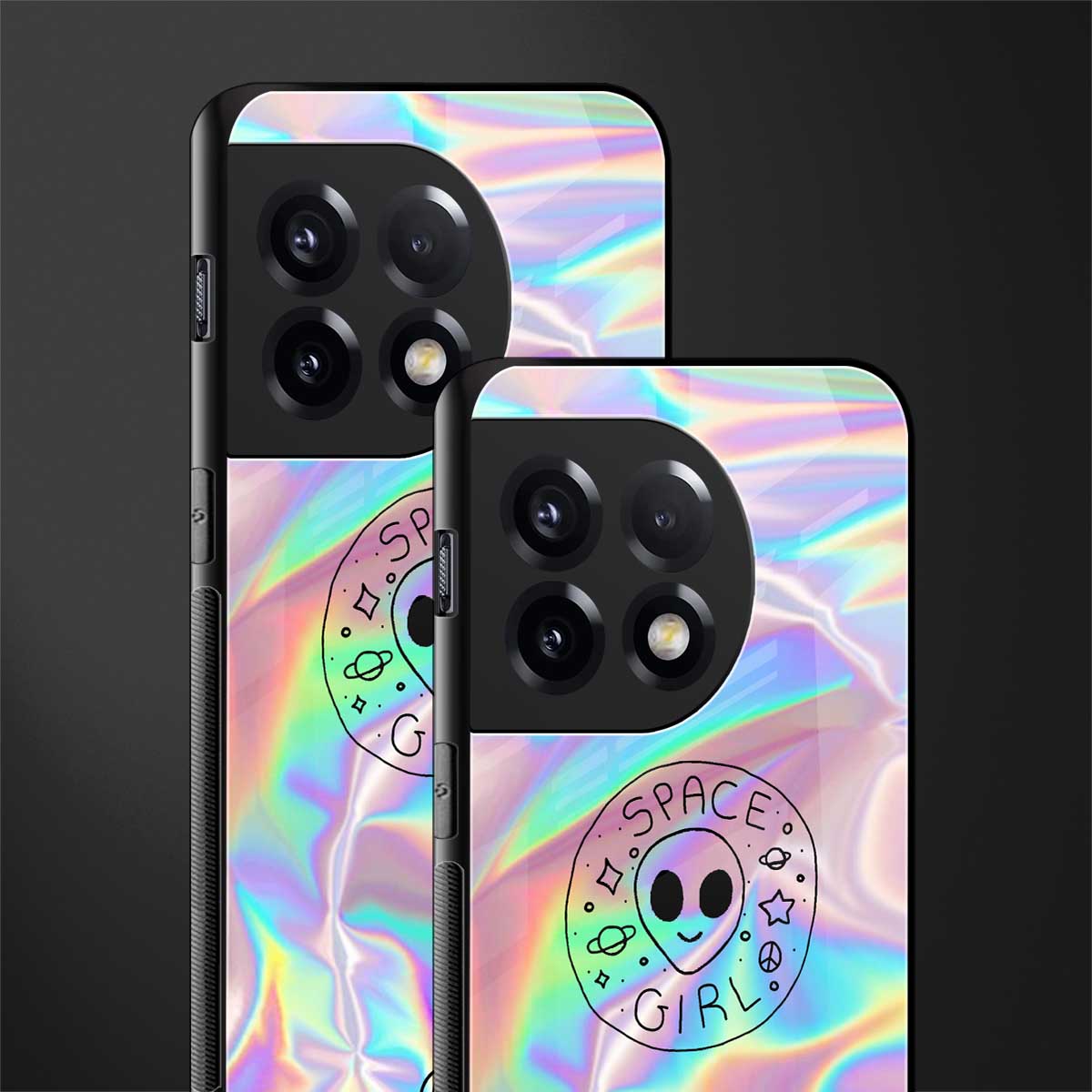 colorful alien back phone cover | glass case for oneplus 11r