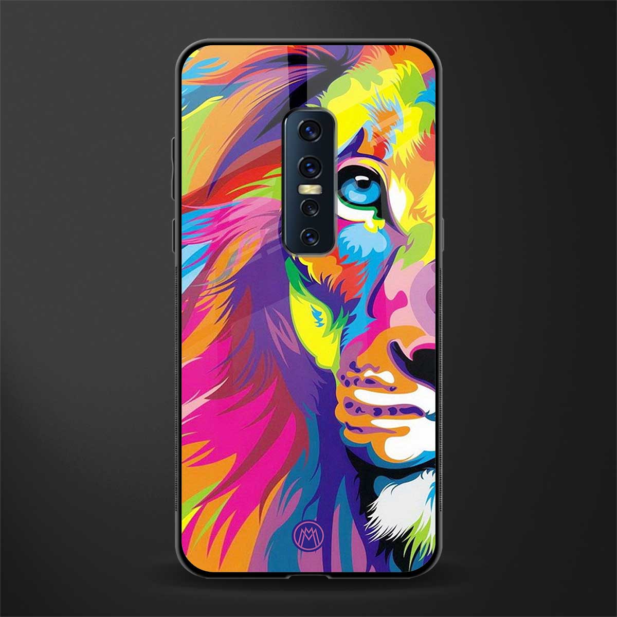 colourful fierce lion glass case for vivo v17 pro image