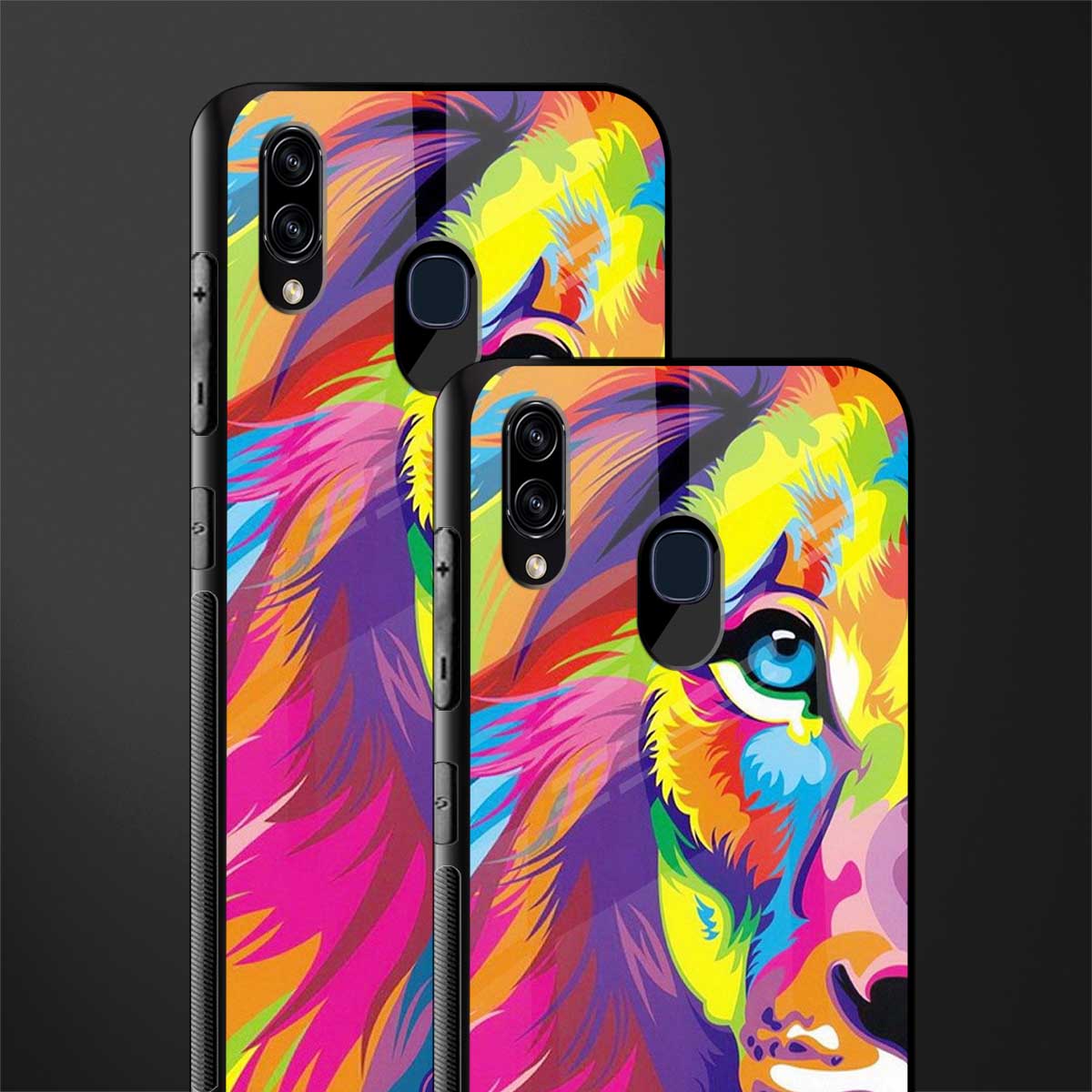 colourful fierce lion glass case for samsung galaxy a30 image-2