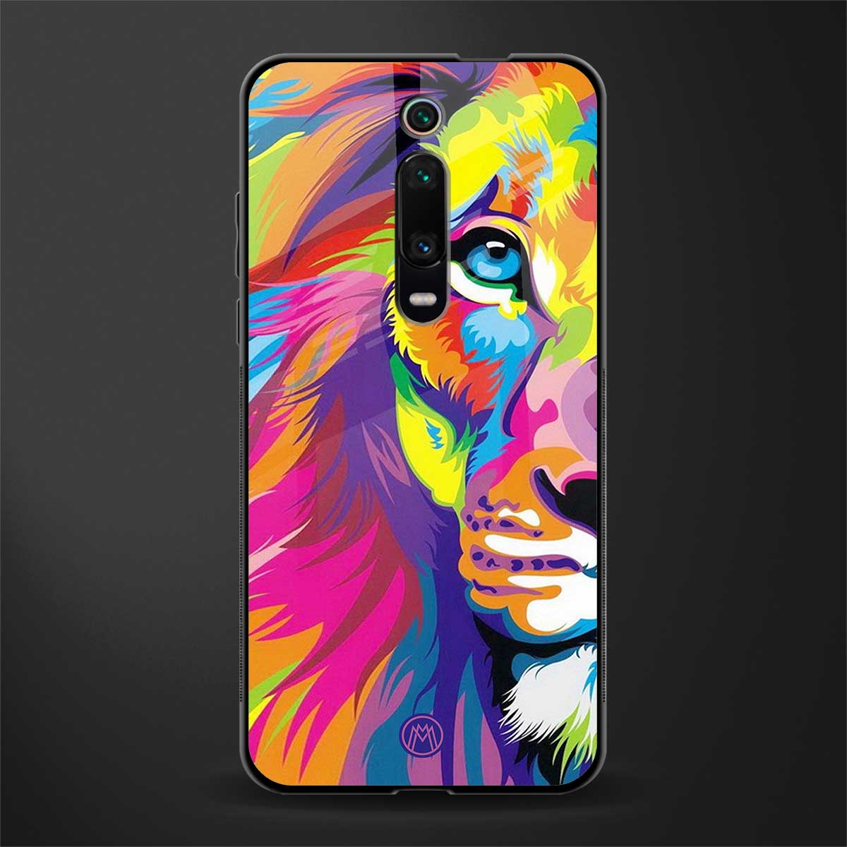 colourful fierce lion glass case for redmi k20 image