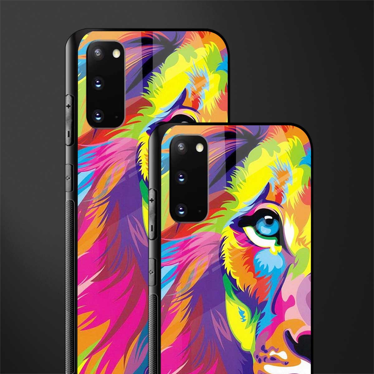 colourful fierce lion glass case for samsung galaxy s20 image-2