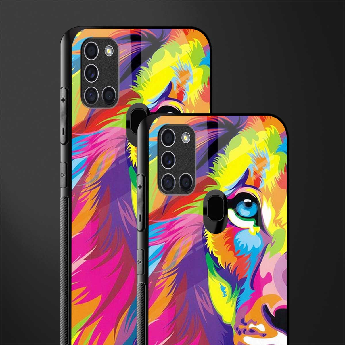 colourful fierce lion glass case for samsung galaxy a21s image-2
