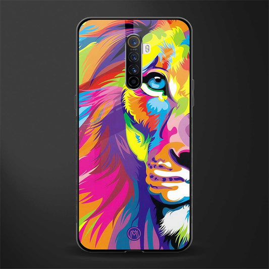 colourful fierce lion glass case for realme x2 pro image