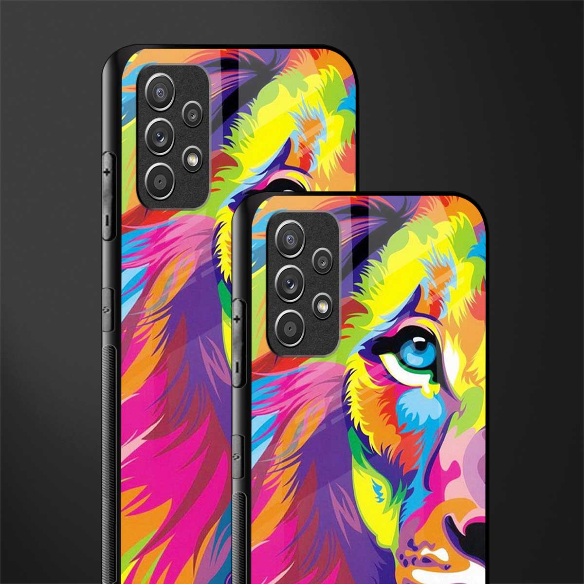 colourful fierce lion glass case for samsung galaxy a32 4g image-2