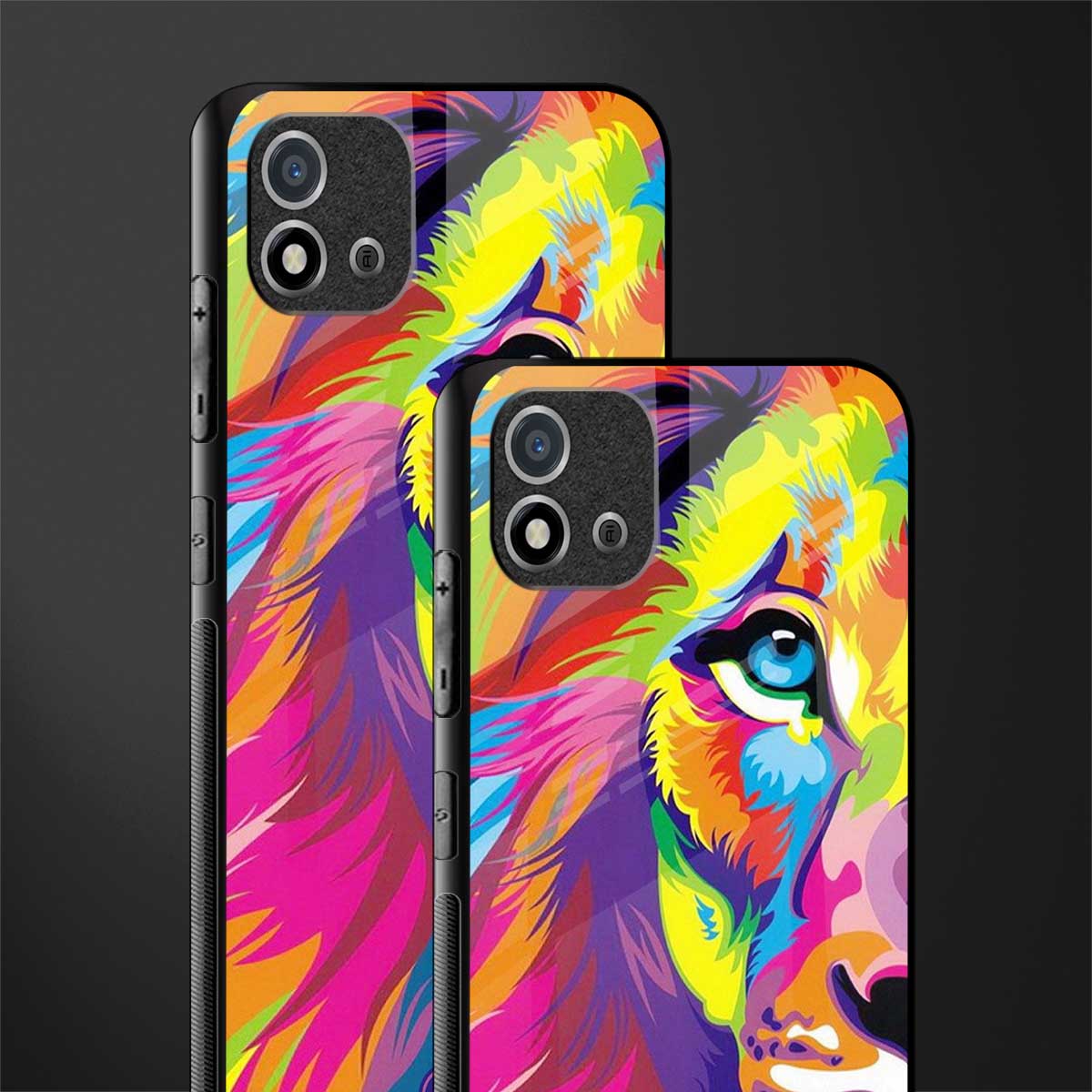 colourful fierce lion glass case for realme c20 image-2