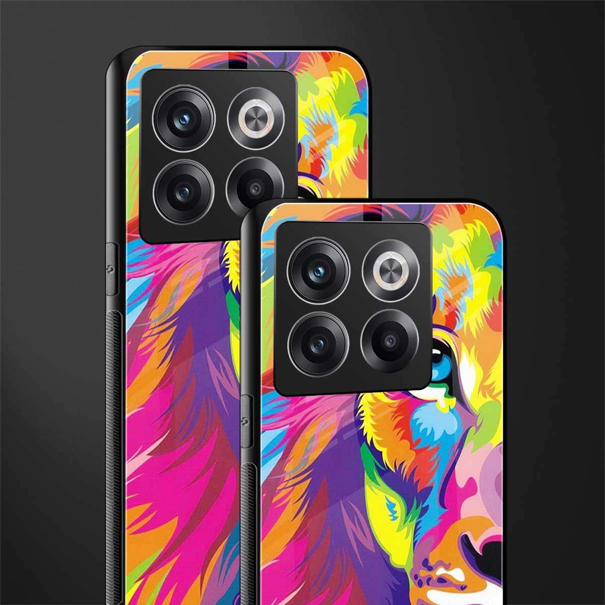 colourful fierce lion back phone cover | glass case for oneplus 10t