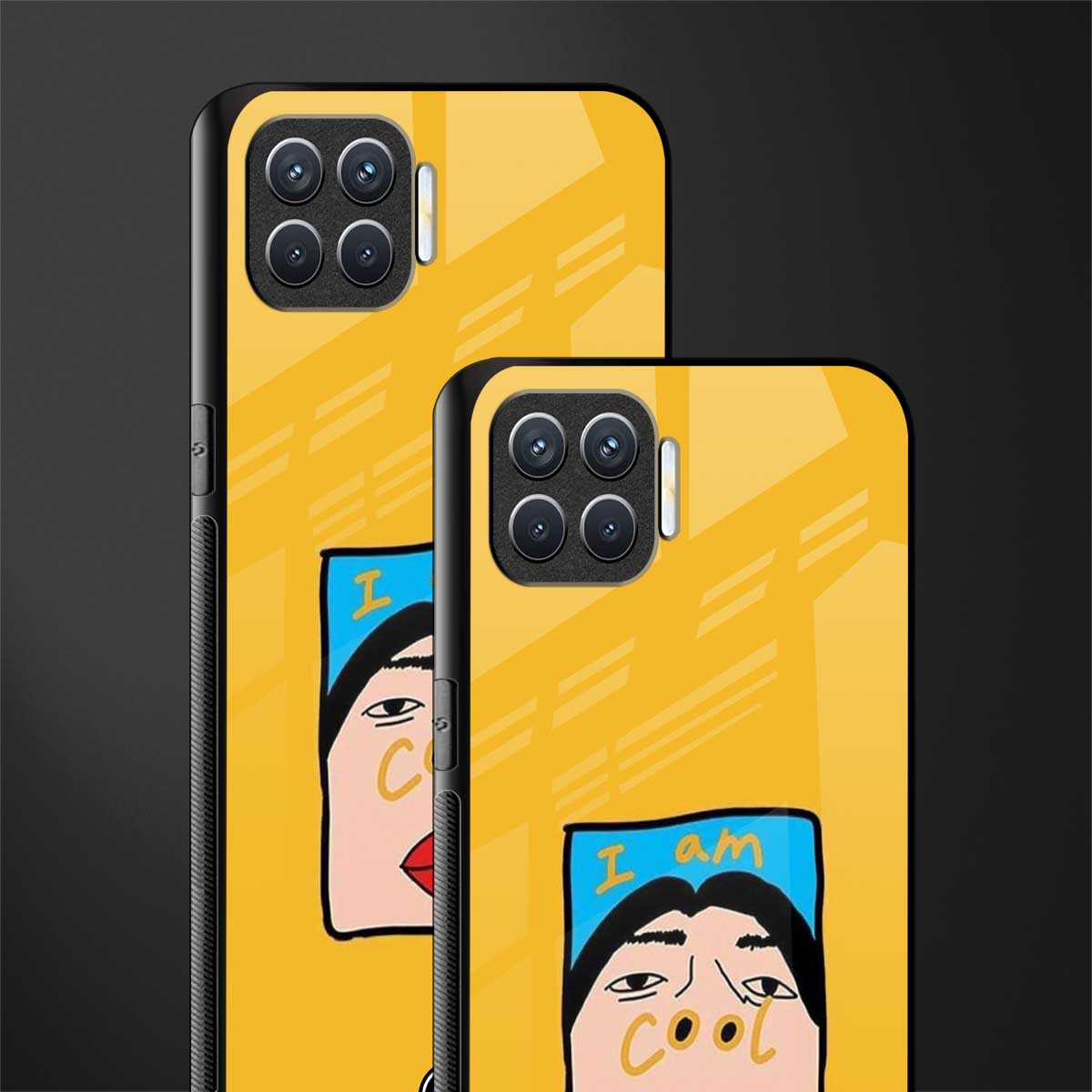 cool girl glass case for oppo f17 pro image-2