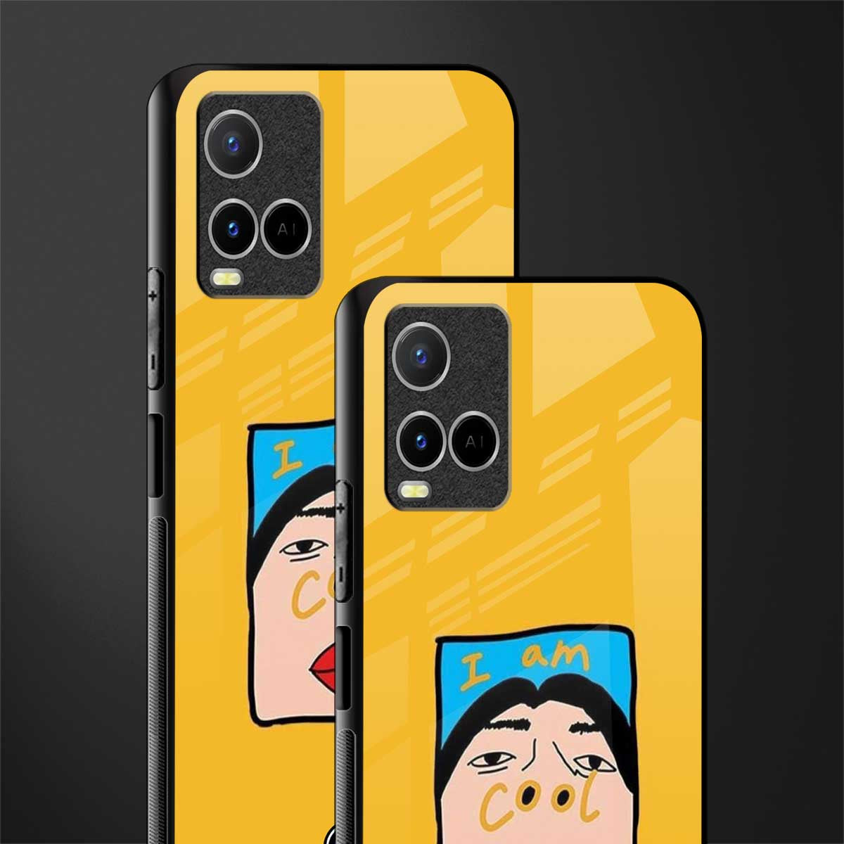 cool girl glass case for vivo y33s vivo y33t image-2