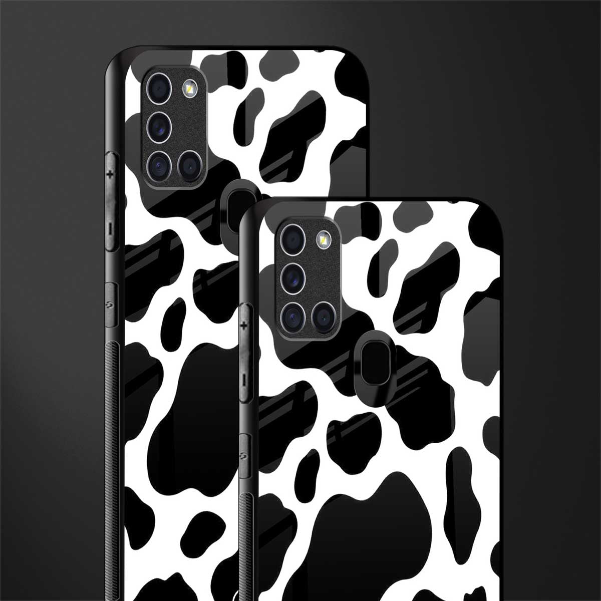 cow fur glass case for samsung galaxy a21s image-2
