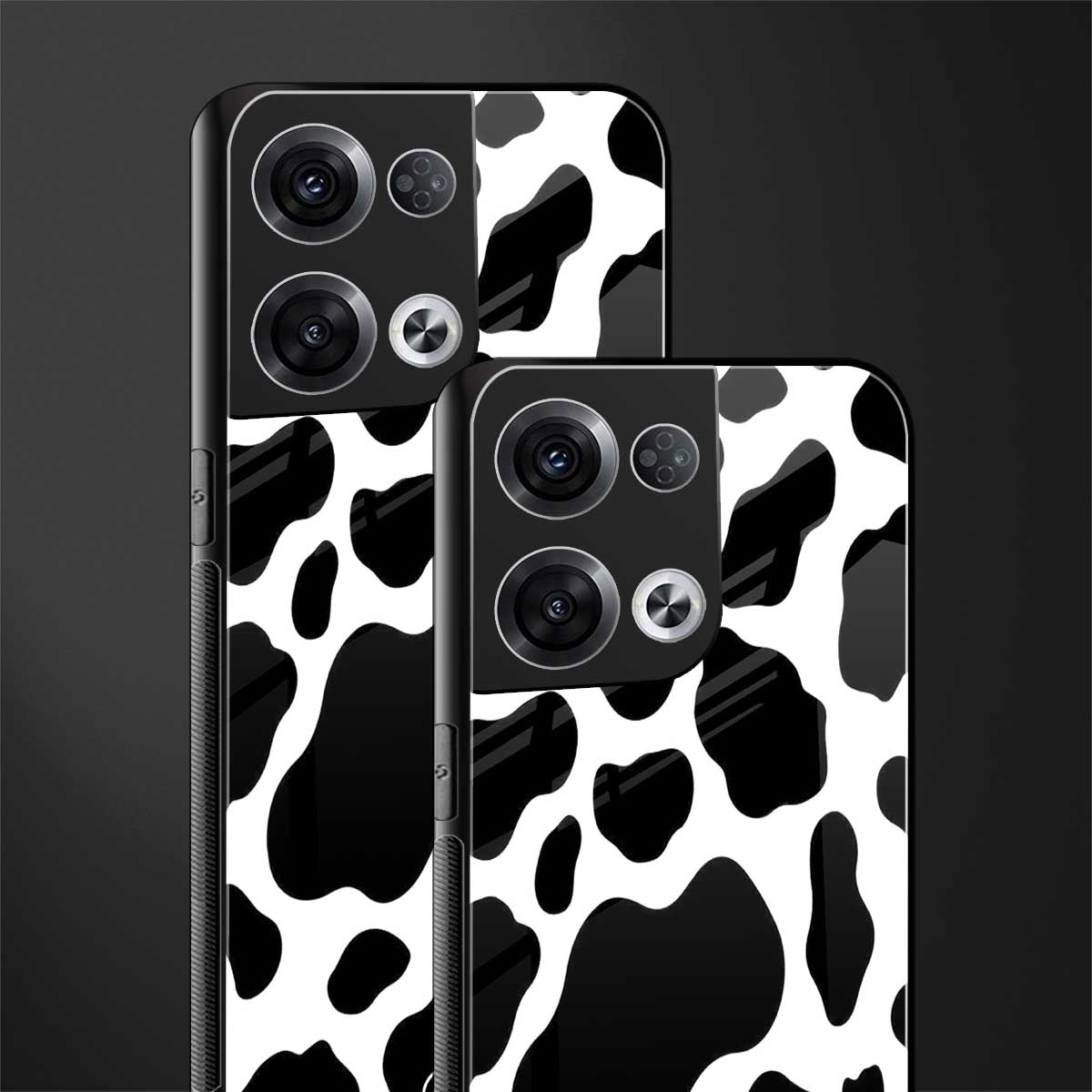 cow fur back phone cover | glass case for oppo reno 8