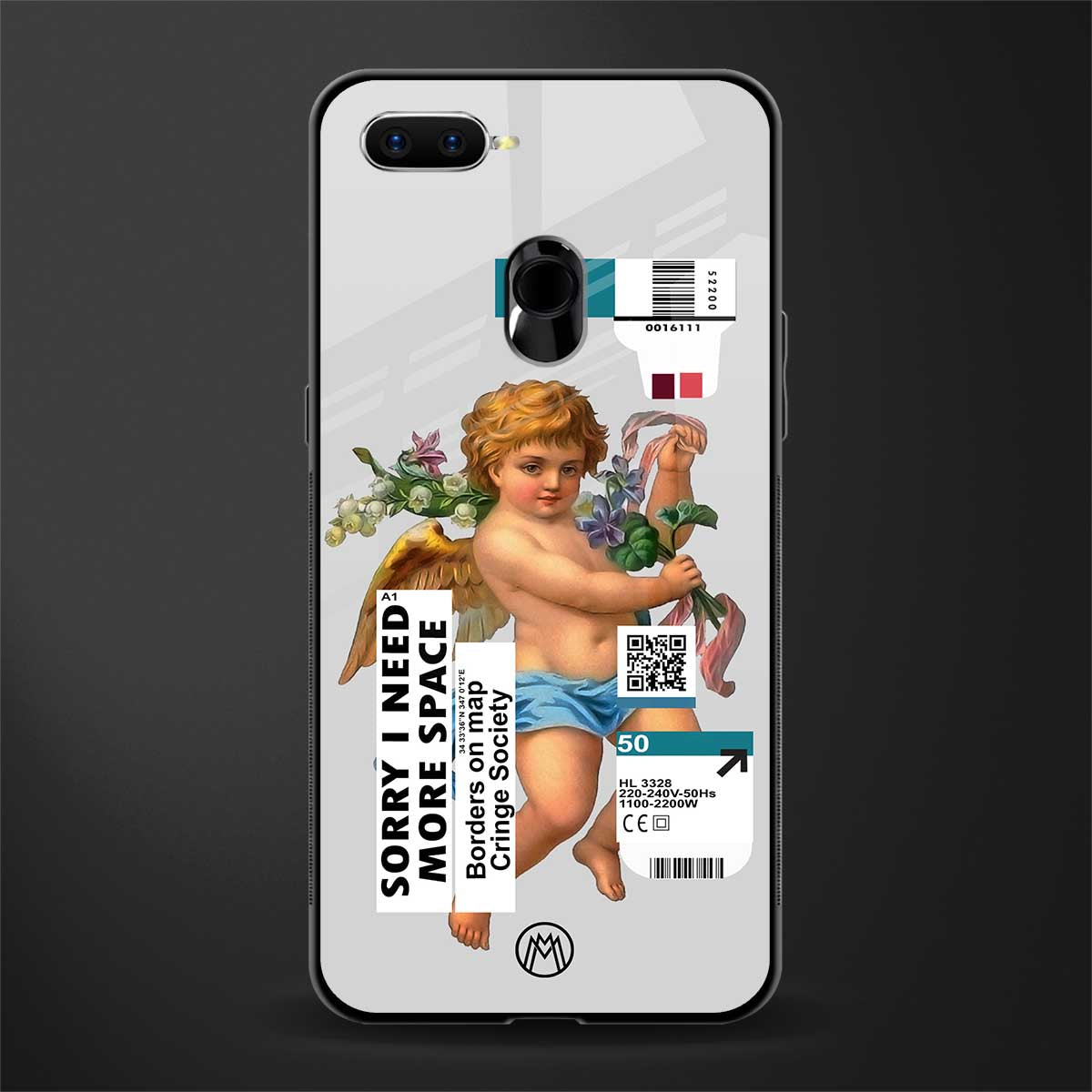 cringe society glass case for oppo a5s image