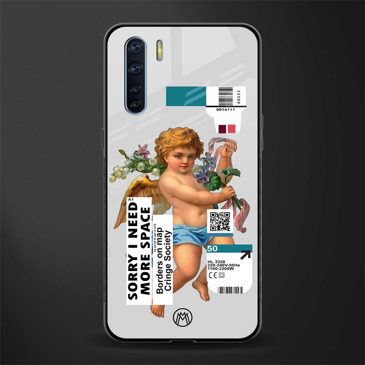 cringe society glass case for oppo f15 image