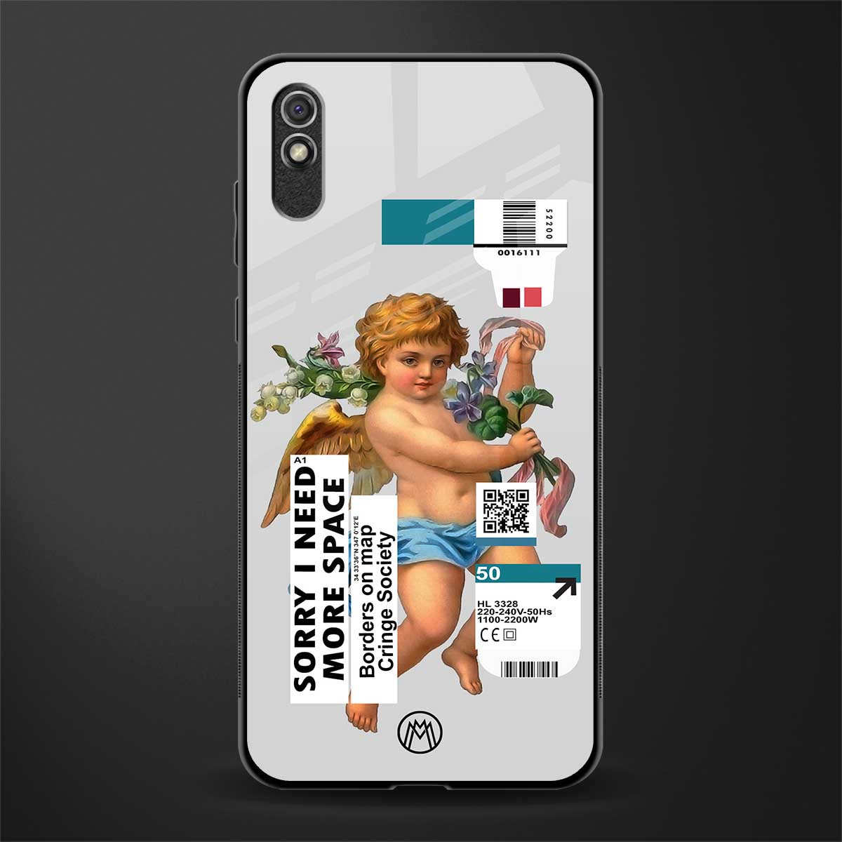 cringe society glass case for redmi 9i image