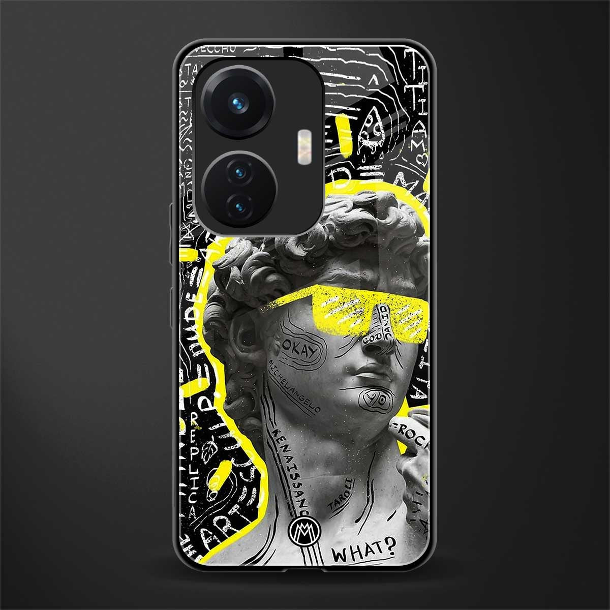 david of michelangelo back phone cover | glass case for vivo t1 44w 4g