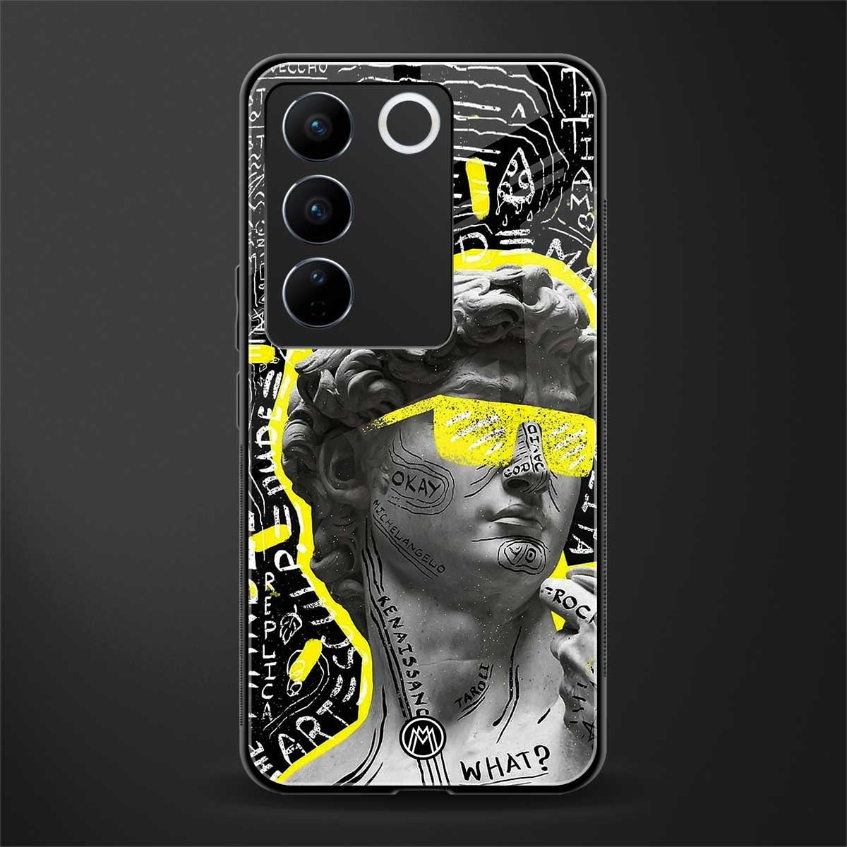 david of michelangelo back phone cover | glass case for vivo v27 pro 5g