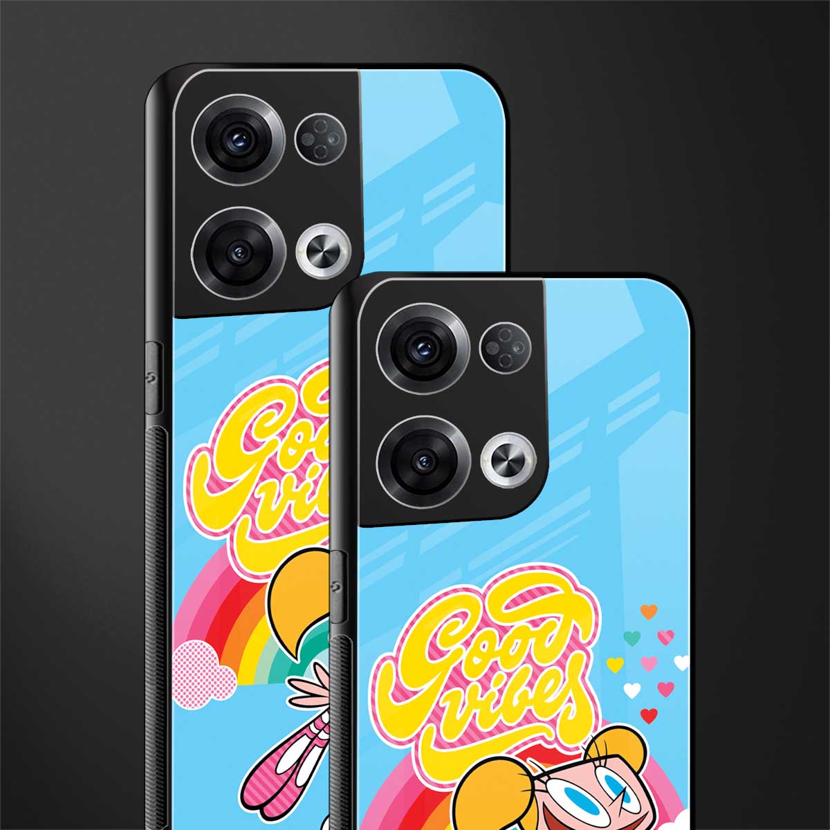deedee good vibes back phone cover | glass case for oppo reno 8 pro