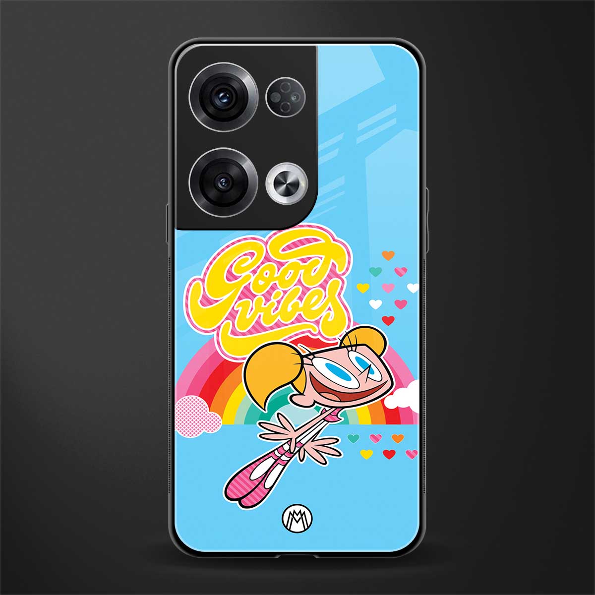 deedee good vibes back phone cover | glass case for oppo reno 8 pro