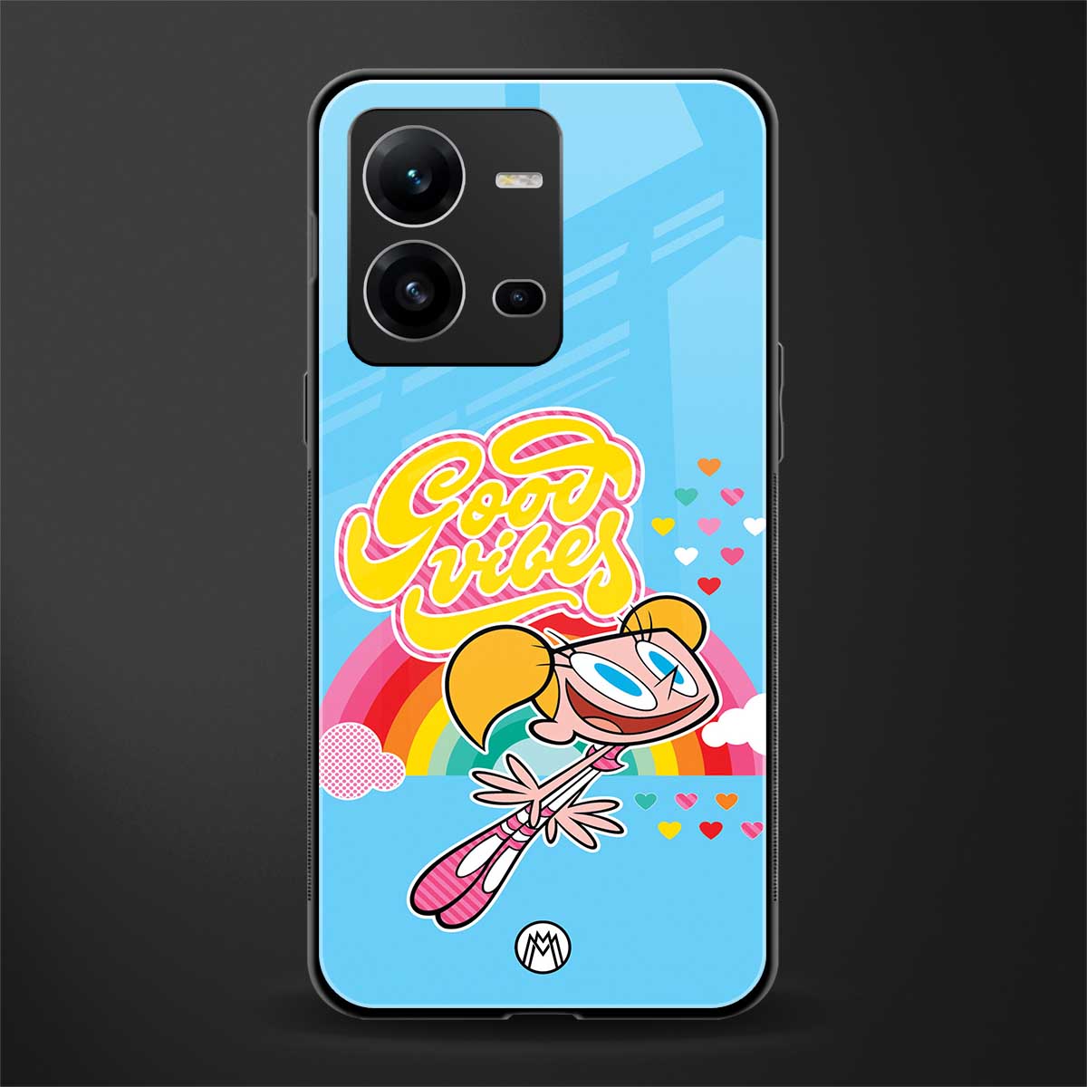 deedee good vibes back phone cover | glass case for vivo v25-5g