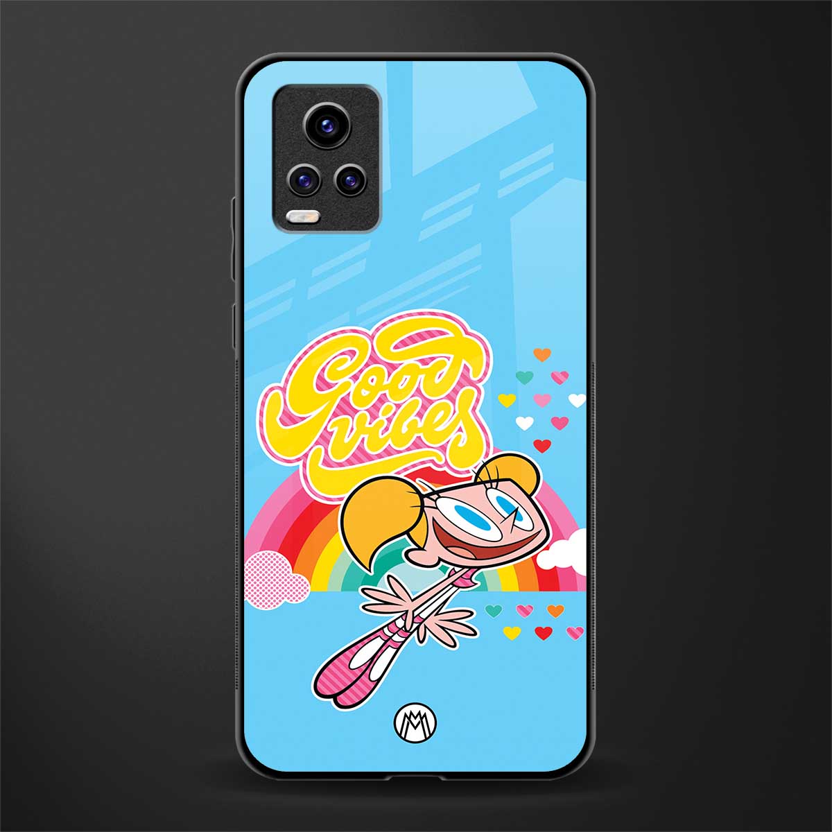 deedee good vibes back phone cover | glass case for vivo v21e 4g