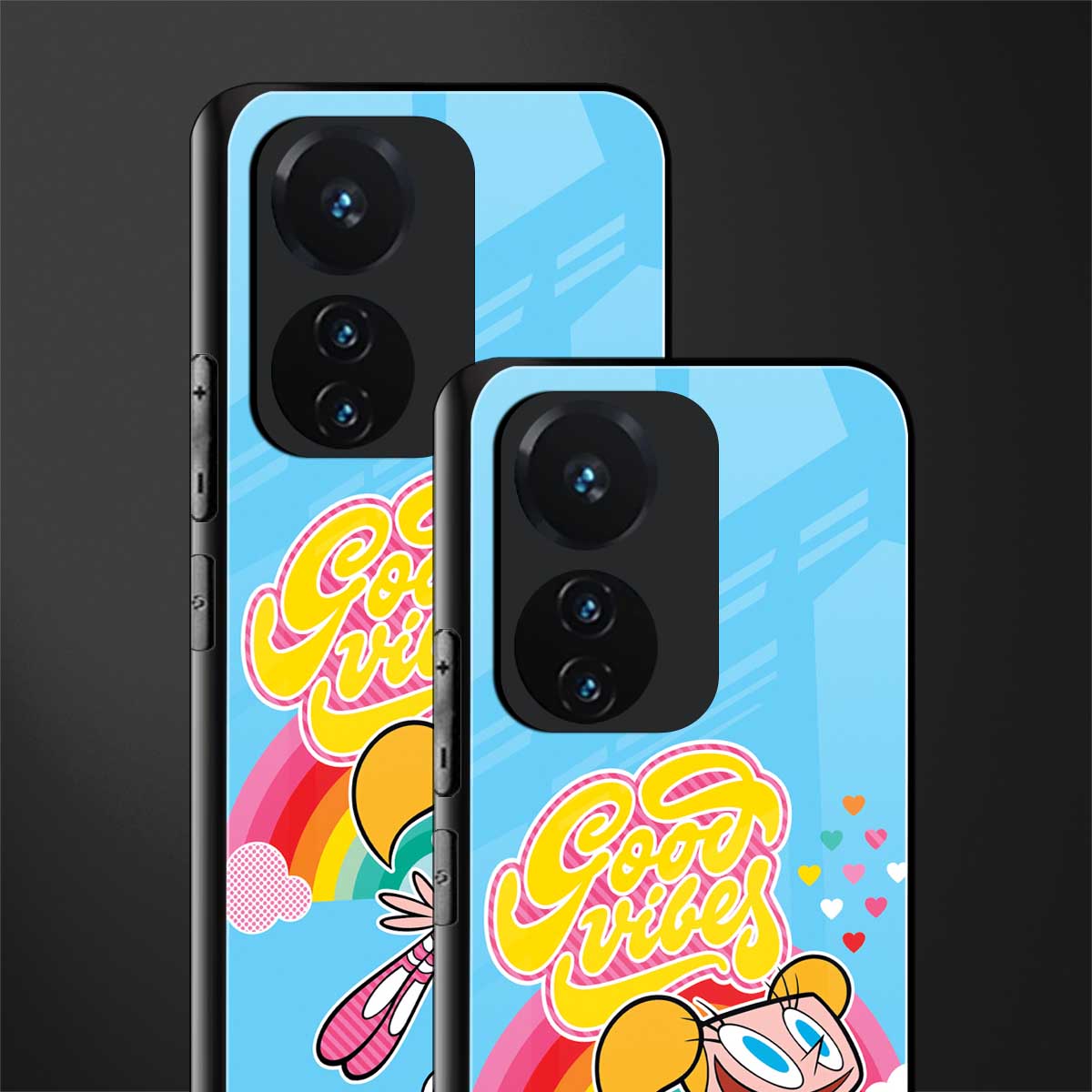 deedee good vibes back phone cover | glass case for vivo t1 44w 4g