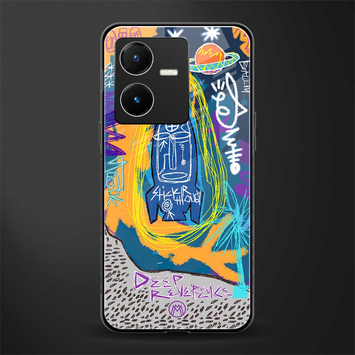 deja vu back phone cover | glass case for vivo y22