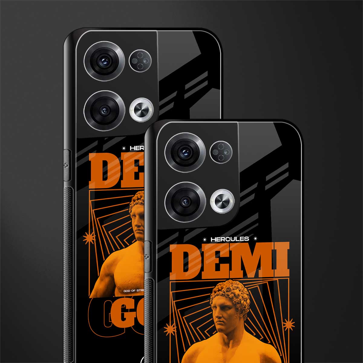 demi god back phone cover | glass case for oppo reno 8